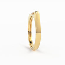 Load image into Gallery viewer, Pinky Ring / 14k Solid Gold Rectangular Diamond Signet Ring / Gold Ring / Chevalier Ring / Women Pinky Ring in Rose Gold and White Gold - Jalvi &amp; Co.