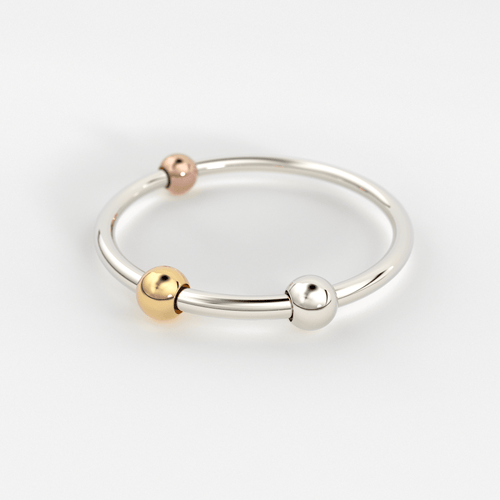 Playful Bead Stacking Ring / 14k Gold Spinning Ring / Anxiety Ring / Dainty Gold Ring / Thin Stacking Ring / Tiny Gold Ring / Abacus Ring - Jalvi & Co.