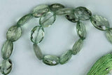 Prasiolite Green Amethyst Checker Cut Oval Loose Gemstone Beads 12mm 14mm 10