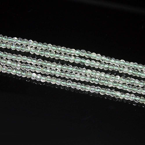 Prasiolite Green Amethyst Faceted Round Ball Loose Gemstone Beads Strand 14