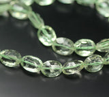 Prasiolite Green Amethyst Laser Cut Oval Concave Gemstone Beads 9