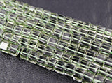 Prasiolite Green Amethyst Prasiolite Gem Cube Smooth Box Bead Strand 16