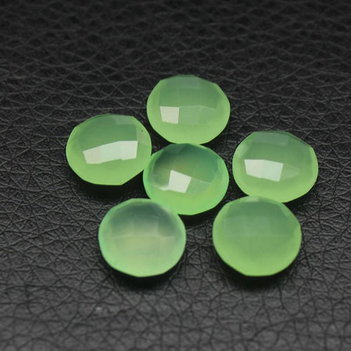 Prehnite Chalcedony Faceted Round Beads 10mm 10pc - Jalvi & Co.