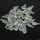 Prehnite Faceted Pear Bezel Sterling Silver Pendant Finding Charm 20pc 9mm 10mm