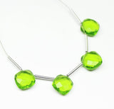 Prehnite Quartz Faceted Cushion Beads 8mm 10pc