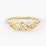 Princess Cut Diamond Bezel Ring / 14k Gold Princess Cut Women's Wedding Ring Available in Rose Gold White Gold