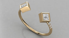Load image into Gallery viewer, Princess Diamond Ring / Open Design Diamond Ring / Bezel Set Ring / Diamond Ring / Princess &amp; Round Diamond Wedding Ring - Jalvi &amp; Co.