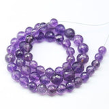 Purple Amethyst Faceted Round Ball Loose Gemstone Craft Beads Strand 8