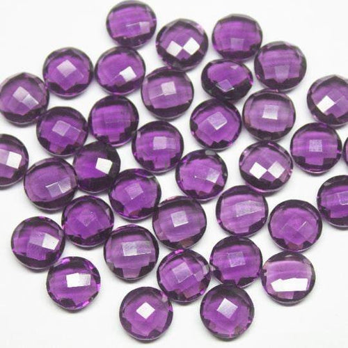 Purple Amethyst Quartz Faceted Coin Shape Briolettes Beads 10mm 10 pair, 20 pieces - Jalvi & Co.