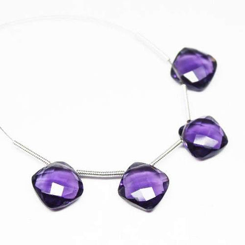 Purple Amethyst Quartz Faceted Cushion Beads 8mm 10pc - Jalvi & Co.