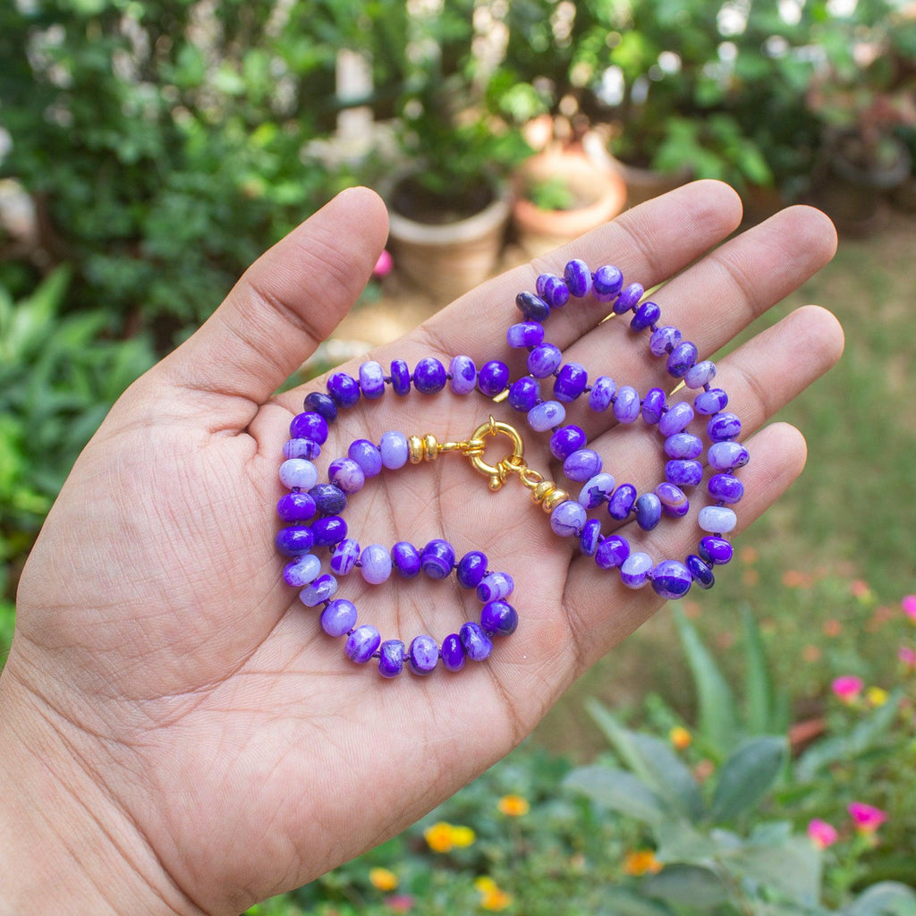 Purple Opal Knotted Necklace - Jalvi & Co.