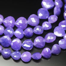 Load image into Gallery viewer, Purple Quartz Faceted Heart Drops Loose Gemstone Beads Strand 9mm 10mm 4&quot; - Jalvi &amp; Co.