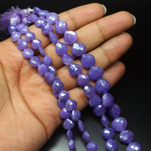 Load image into Gallery viewer, Purple Quartz Faceted Heart Drops Loose Gemstone Beads Strand 9mm 10mm 4&quot; - Jalvi &amp; Co.