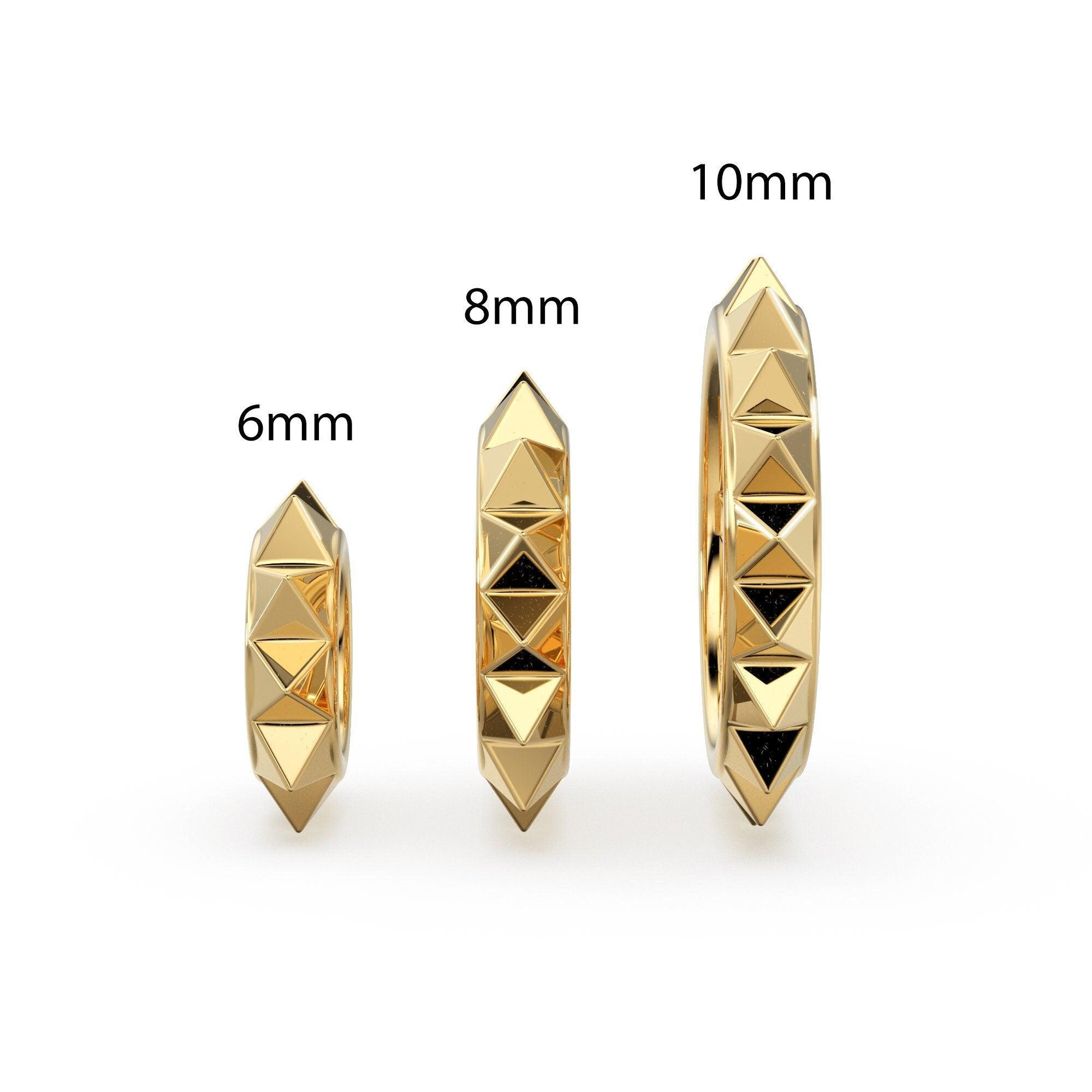 Pyramid Spike 18k Solid Gold Spacer Beads / 14k Jewelry Making Supplies ...