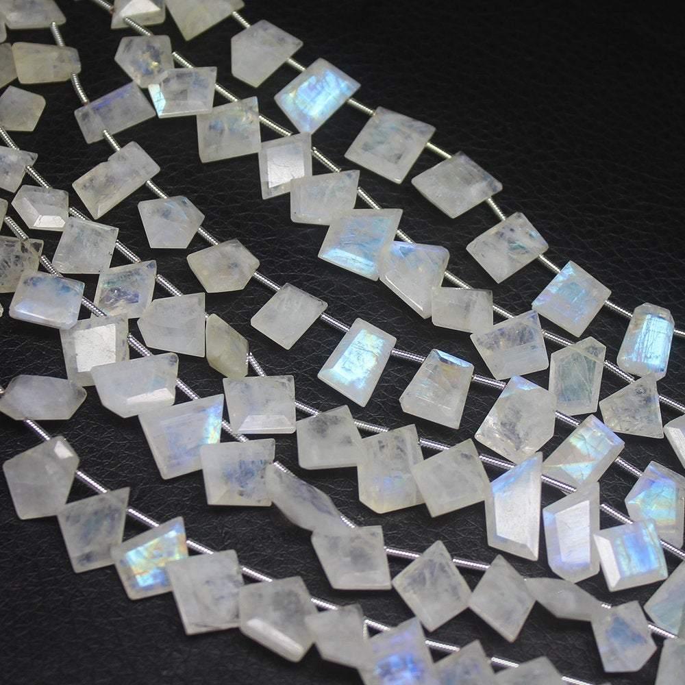 Rainbow Blue Moonstone Faceted Fancy Loose Gemstone Beads Strand 9" 10mm 15mm - Jalvi & Co.