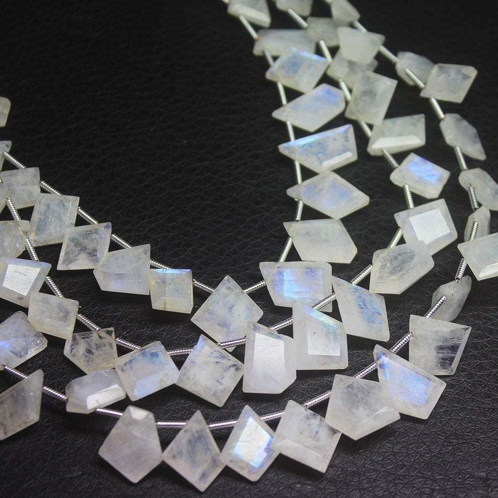 Rainbow Blue Moonstone Faceted Fancy Loose Gemstone Beads Strand 9" 10mm 15mm - Jalvi & Co.