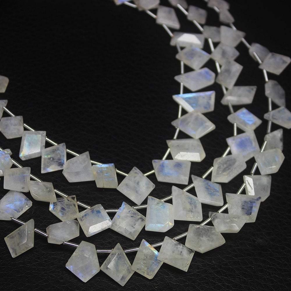 Rainbow Blue Moonstone Faceted Fancy Loose Gemstone Beads Strand 9" 10mm 15mm - Jalvi & Co.