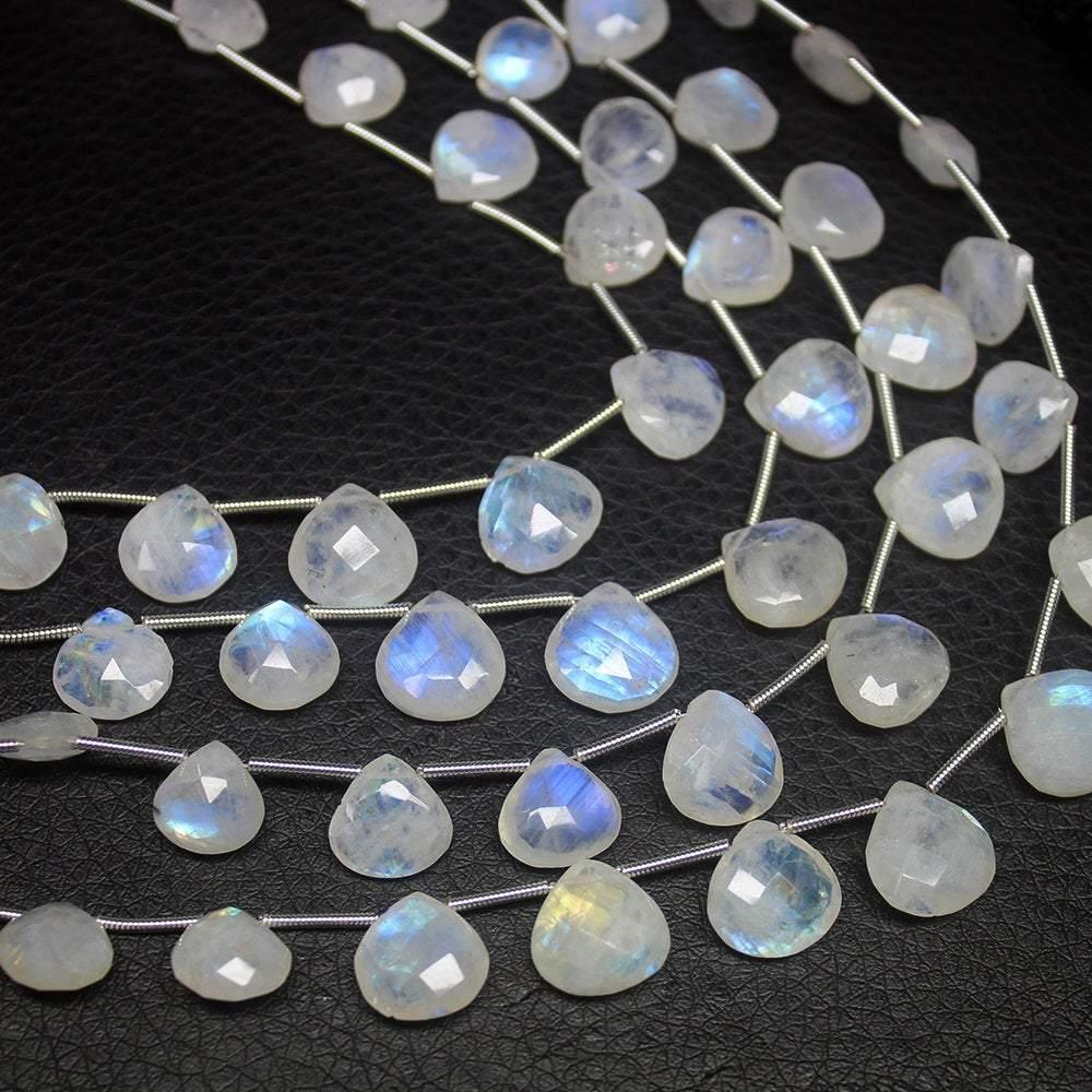 Rainbow Blue Moonstone Faceted Pear Drops Briolette Loose Beads 8" 8mm 11mm - Jalvi & Co.