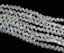 Load image into Gallery viewer, Rainbow Moonstone Faceted Onion Drop Briolette Loose Gemstone Beads 8&quot; 4mm 4.5mm - Jalvi &amp; Co.