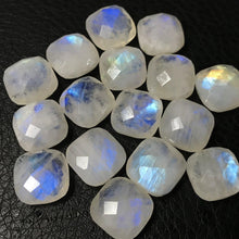 Load image into Gallery viewer, Rainbow Moonstone Faceted Square Cushion Loose Gemstone Matching Beads 5pc 12mm - Jalvi &amp; Co.