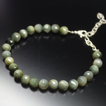 Load image into Gallery viewer, Ready to wear, 11 inch, 8mm, Green Cat&#39;s Eye Faceted Round Beaded Bracelet, Cat&#39;s Eye Beads - Jalvi &amp; Co.