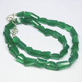 Ready to wear, 18 inch, 10-16mm, Green Onyx Faceted Tumble Nugget Beaded Necklace, Onyx Beads