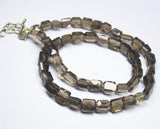 Ready to wear, 18 inch, 7-9mm, Smoky Quartz Faceted Nugget Beaded Necklace, Quartz Beads