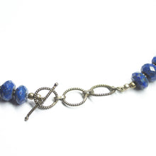 Load image into Gallery viewer, Ready to wear - Lapis Lazuli Faceted Rondelle Oxidised 925 Sterling Silver Beaded Necklace - Jalvi &amp; Co.