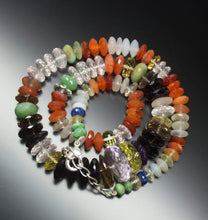 Load image into Gallery viewer, Ready to wear - Natural Multi Gemstone Faceted Rondelle Loose Gemstone Beaded Necklace - Jalvi &amp; Co.