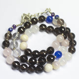 Ready to wear - Natural Multi Gemstone Plain Round Loose Gemstone Beaded Necklace