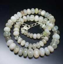 Load image into Gallery viewer, Ready to wear - Natural White Gemstone Smooth Rondelle Loose Gemstone Beaded Necklace - Jalvi &amp; Co.