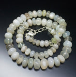 Ready to wear - Natural White Gemstone Smooth Rondelle Loose Gemstone Beaded Necklace