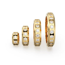 Load image into Gallery viewer, Real Diamond 18k Solid Gold Eternity Rondelle Wheel Spacer Handmade Beads - Jalvi &amp; Co.