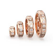 Load image into Gallery viewer, Real Diamond 18k Solid Gold Eternity Rondelle Wheel Spacer Handmade Beads - Jalvi &amp; Co.