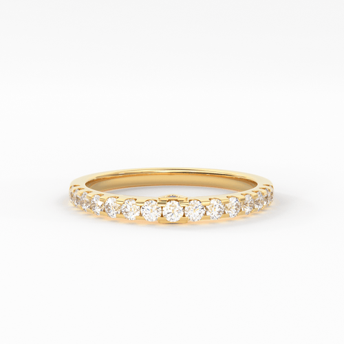 Real Diamond Wedding Band / 14k Gold Band Ring Blue Diamond Accents / Prong Ring with Blue Diamond / Minimalist Stacking Ring - Jalvi & Co.