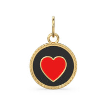 Load image into Gallery viewer, Red Heart Enamel Charm / Love 14k Solid Gold Pendant / 18k Gold Velntine Charm / Heart Gold Pendant / Mi Amor Charm - Jalvi &amp; Co.