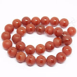 Red Onyx Fancy Roasted Smooth Ball Round Gemstone Loose Beads Strand 12mm 14