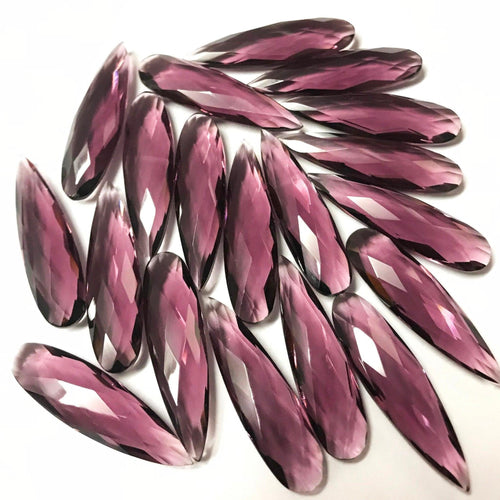 Red Pyrope Garnet Quartz Faceted Pear Long Drop Loose Pair Beads 20pcs 30mm x 8mm - Jalvi & Co.