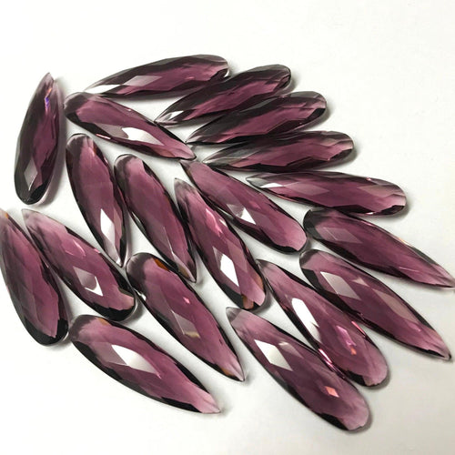 Red Pyrope Garnet Quartz Faceted Pear Long Drop Loose Pair Beads 20pcs 30mm x 8mm - Jalvi & Co.