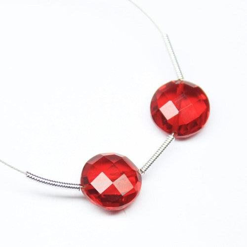 Red Quartz Faceted Round Center Drilled Loose Beads 10mm 10pc - Jalvi & Co.