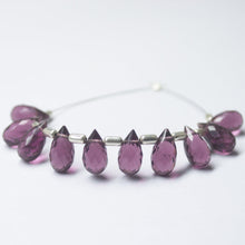 Load image into Gallery viewer, Rhodolite Garnet Quartz Faceted Teardrop Beads 10mm 10pc - Jalvi &amp; Co.