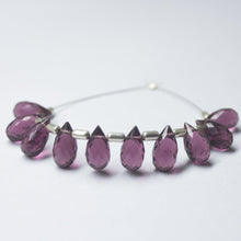 Load image into Gallery viewer, Rhodolite Garnet Quartz Faceted Teardrop Beads 10mm 10pc - Jalvi &amp; Co.