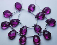 Load image into Gallery viewer, Rhodolite Pink Quartz Faceted Pear Shape Briolette Gemstone Beads 10pc 7x10mm - Jalvi &amp; Co.