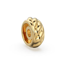 Load image into Gallery viewer, Rope Wheel Solid Gold Rondelle Beads, 14k Gold Handmade Tyre Spacer, 18k Gold Findings, Solid Gold Jewelry Making 8mm Gold Supplies - Jalvi &amp; Co.