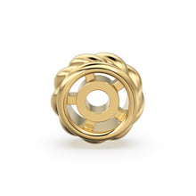 Load image into Gallery viewer, Rope Wheel Solid Gold Rondelle Beads, 14k Gold Handmade Tyre Spacer, 18k Gold Findings, Solid Gold Jewelry Making 8mm Gold Supplies - Jalvi &amp; Co.