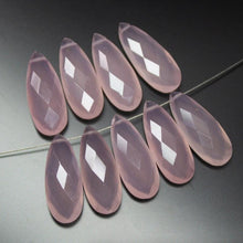Load image into Gallery viewer, Rose Chalcedony Faceted Pear Drop Briolette Gemstone Pair Loose Bead 14pcs 25mm - Jalvi &amp; Co.