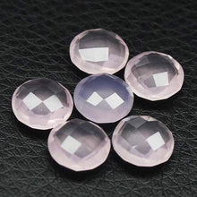Load image into Gallery viewer, Rose Chalcedony Faceted Round Coin Loose Matching Pair Beads 6pc 10mm - Jalvi &amp; Co.