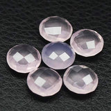 Rose Chalcedony Faceted Round Coin Loose Matching Pair Beads 6pc 10mm
