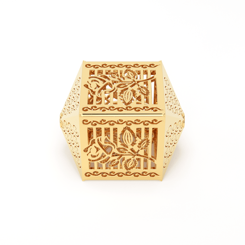 Rose Cutout Designer Solid Gold 14k 18k Handmade Gold Spacer Bead Jewelry Making Supply 11.50mm - Jalvi & Co.