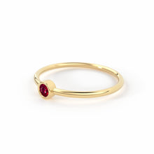 Load image into Gallery viewer, Rose Gold Ruby Ring / 14k Rose Gold Single Ruby 0.08ctw Engagement Ring / Ruby Gemstone Ring / Stacking Natural Ruby Ring / July Birthstone - Jalvi &amp; Co.